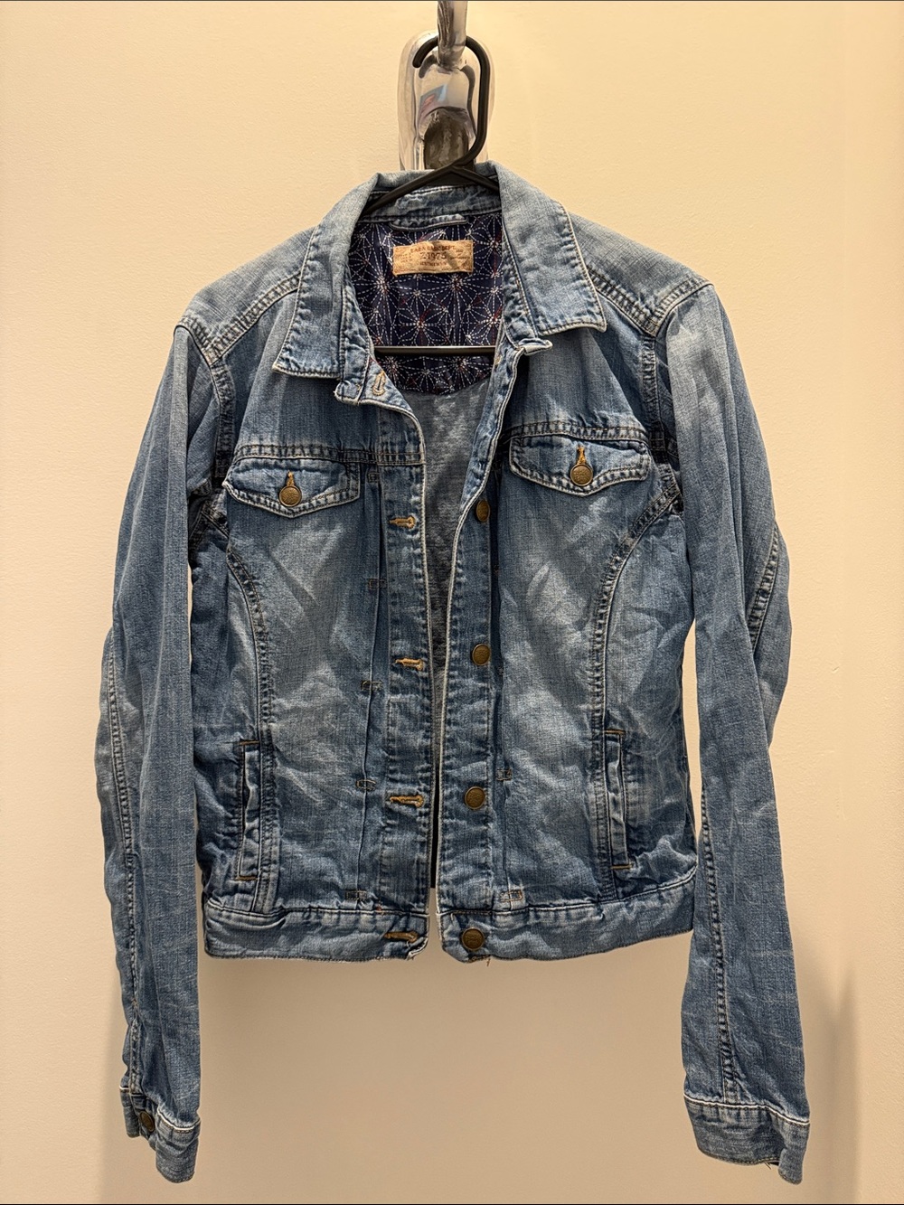 Zara Light Blue Denim Jacket - Button-Front Jean Jacket